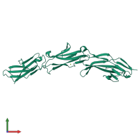 PDB entry 3shs coloured by chain, front view.