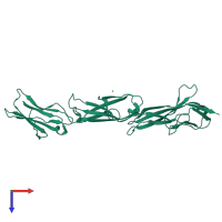 PDB entry 3shs coloured by chain, top view.