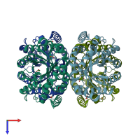 PDB entry 3si9 coloured by chain, top view.