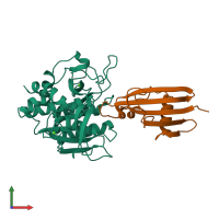 PDB entry 3sic coloured by chain, front view.