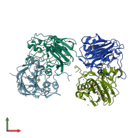 PDB entry 3siy coloured by chain, front view.