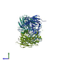 PDB entry 3siy coloured by chain, side view.