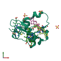 PDB entry 3sj0 coloured by chain, front view.