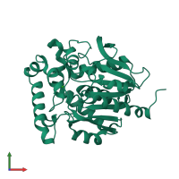 PDB entry 3sk0 coloured by chain, front view.