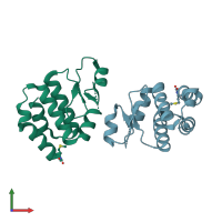 PDB entry 3sk7 coloured by chain, front view.