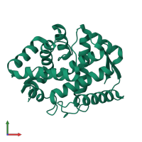 PDB entry 3sk9 coloured by chain, front view.