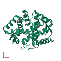 PDB entry 3skd coloured by chain, front view.