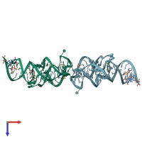 PDB entry 3skz coloured by chain, top view.