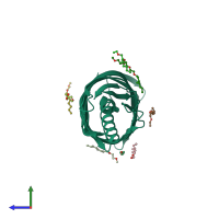 PDB entry 3slo coloured by chain, side view.