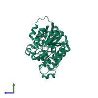 PDB entry 3slr coloured by chain, side view.