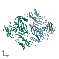 PDB entry 3slu coloured by chain, front view.