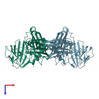 PDB entry 3slu coloured by chain, top view.