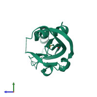 PDB entry 3smd coloured by chain, side view.