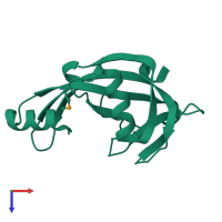 PDB entry 3smd coloured by chain, top view.