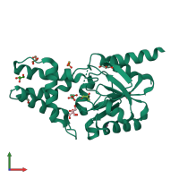 PDB entry 3smv coloured by chain, front view.