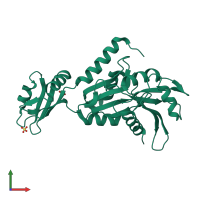 PDB entry 3smz coloured by chain, front view.