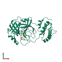 PDB entry 3sn8 coloured by chain, front view.