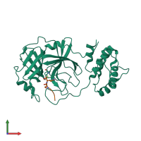 PDB entry 3sna coloured by chain, front view.