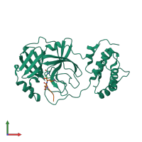 PDB entry 3snb coloured by chain, front view.
