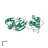 PDB entry 3snb coloured by chain, top view.