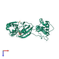 PDB entry 3snc coloured by chain, top view.