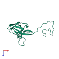 PDB entry 3so2 coloured by chain, top view.