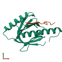 PDB entry 3so6 coloured by chain, front view.