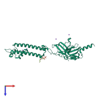 PDB entry 3spc coloured by chain, top view.