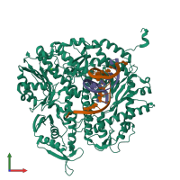 PDB entry 3spz coloured by chain, front view.