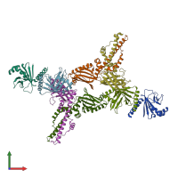 PDB entry 3sr2 coloured by chain, front view.