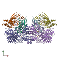 PDB entry 3sr6 coloured by chain, front view.