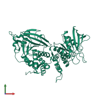 PDB entry 3sr9 coloured by chain, front view.