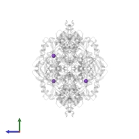 POTASSIUM ION in PDB entry 3srd, assembly 1, side view.