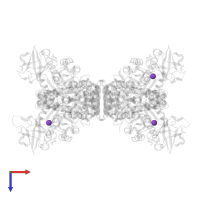POTASSIUM ION in PDB entry 3srd, assembly 1, top view.