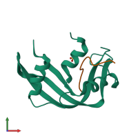 PDB entry 3srn coloured by chain, front view.