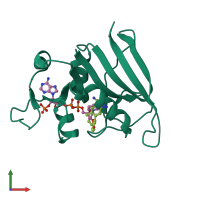 PDB entry 3srr coloured by chain, front view.