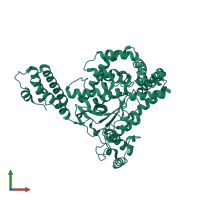 PDB entry 3ss1 coloured by chain, front view.