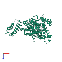 PDB entry 3ss1 coloured by chain, top view.