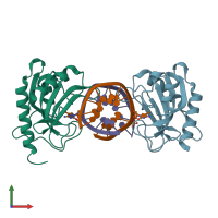 PDB entry 3ssd coloured by chain, front view.
