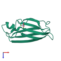 PDB entry 3ssg coloured by chain, top view.