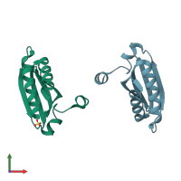 PDB entry 3ssr coloured by chain, front view.