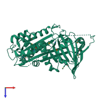 PDB entry 3sto coloured by chain, top view.