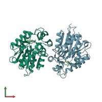 PDB entry 3stw coloured by chain, front view.