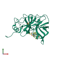 PDB entry 3su0 coloured by chain, front view.