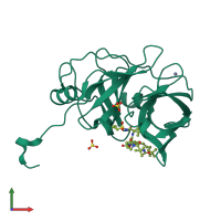 PDB entry 3su3 coloured by chain, front view.