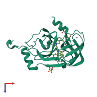 PDB entry 3su5 coloured by chain, top view.