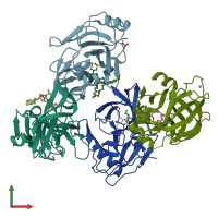 PDB entry 3suf coloured by chain, front view.