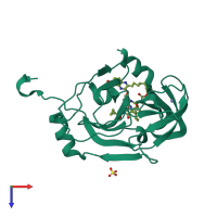 PDB entry 3sug coloured by chain, top view.