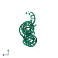 PDB entry 3sux coloured by chain, side view.