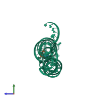PDB entry 3suy coloured by chain, side view.